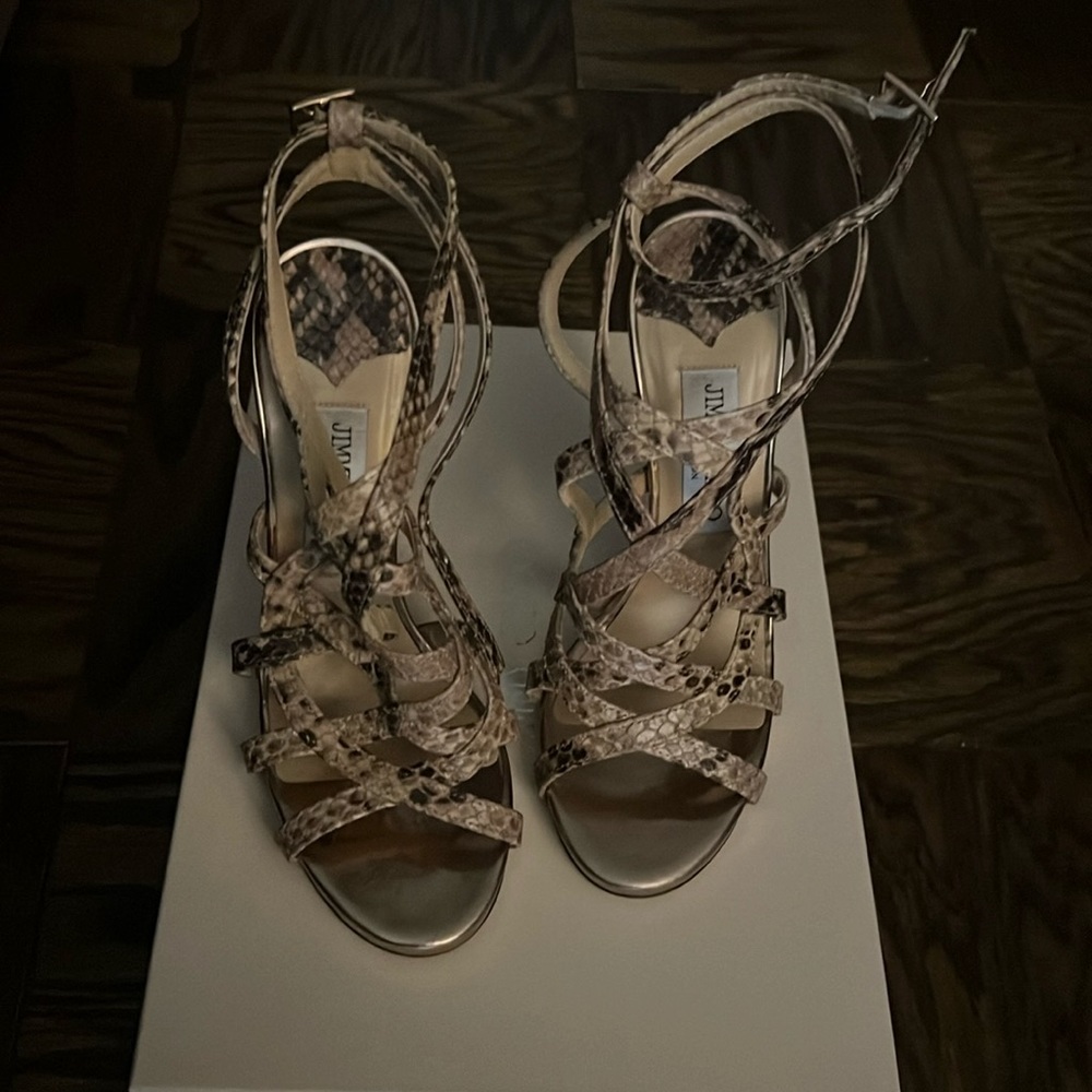 Jimmy Choo Shaded Snake Print Leather Sandal